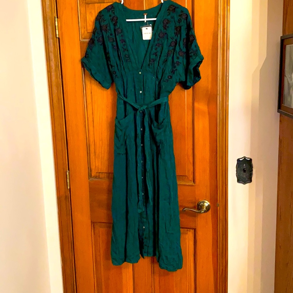 Dark Green M Free People Maxi. New!